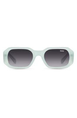 Quay Australia Hyped Up 38mm Gradient Square Sunglasses in Mint/Smoke