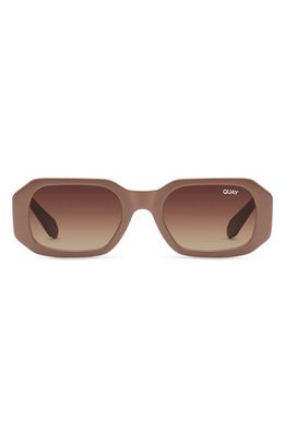 Quay Australia Hyped Up 38mm Gradient Square Sunglasses in Oat/Brown