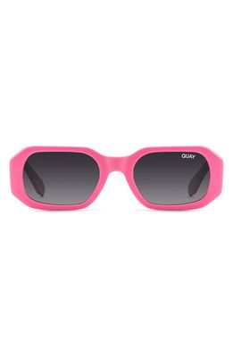 Quay Australia Hyped Up 38mm Polarized Square Sunglasses in Hot Pink/Smoke Polarized