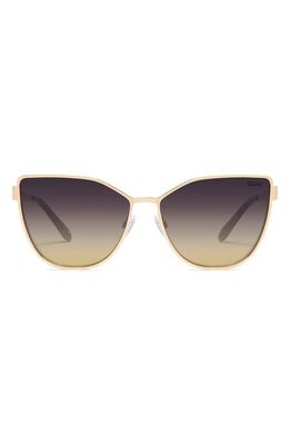 Quay Australia In Pursuit 64mm Gradient Cat Eye Sunglasses in Gold /Black Gold