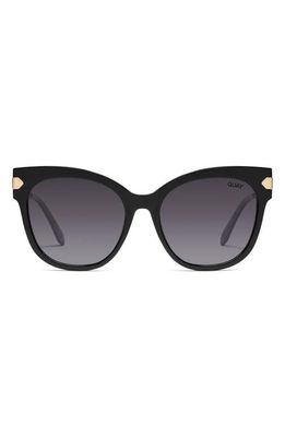 Quay Australia It's My Way Remixed 59mm Gradient Polarized Cat Eye Sunglasses in Black/Smoke Polarized