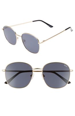 Quay Australia Jezabell 57mm Round Sunglasses in Gold/Smoke