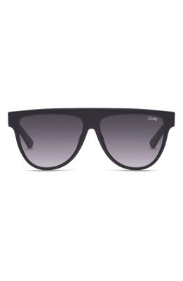 Quay Australia Last Night 57mm Flat Top Sunglasses in Black/Smoke