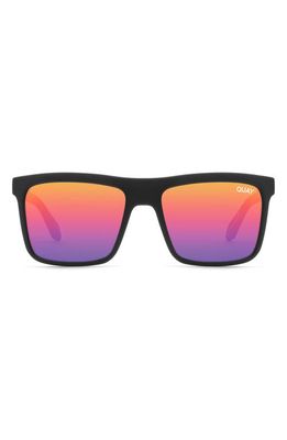 Quay Australia Let It Run 58mm Mirrored Square Sunglasses in Black/Purple Yellow Rainbow