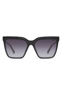 Quay Australia Level Up 61mm Gradient Square Sunglasses in Black/Smoke