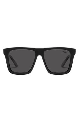 Quay Australia Name Drop 48mm Polarized Square Sunglasses in Black/Black Polarized