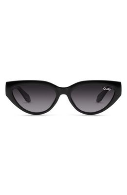 Quay Australia Narrow Down 37mm Polarized Cat Eye Sunglasses in Black/Smoke Polarized