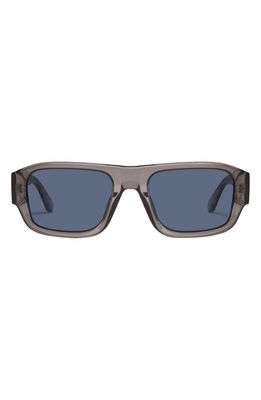 Quay Australia Night Cap 40mm Polarized Shield Sunglasses in Grey Navy Polarized