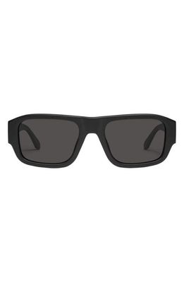 Quay Australia Night Cap 40mm Polarized Shield Sunglasses in Matte Black Polarized 