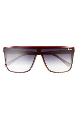 Quay Australia Night Fall 52mm Gradient Flat Top Sunglasses in Tortoise Red /Fade