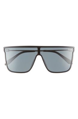 Quay Australia Nightfall Remixed 138mm Polarized Shield Sunglasses in Black/Black Polarized