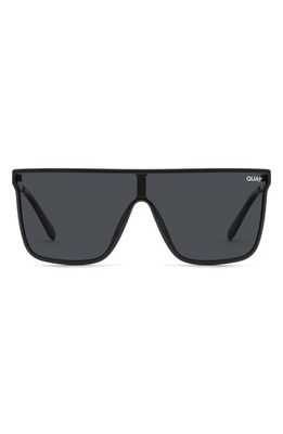Quay Australia Nightfall Remixed 49mm Polarized Shield Sunglasses in Black/Black Polarized