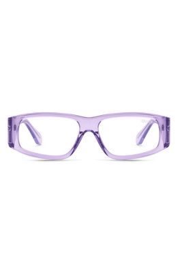 Quay Australia No Envy 36mm Square Blue Light Blocking Glasses in Purple /Clear