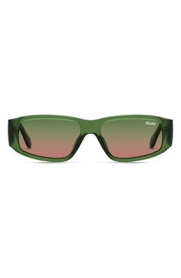 Quay Australia No Envy 41mm Square Sunglasses in Green /Green Brown