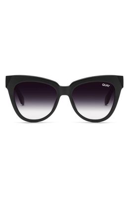 Quay Australia Over You 48mm Gradient Cat Eye Sunglasses in Black/Black Fade