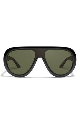 Quay Australia Set List 54mm Aviator Sunglasses in Black/green 