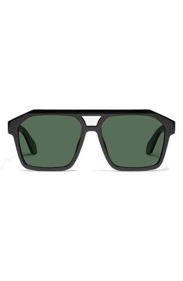 Quay Australia Soundcheck 48mm Gradient Aviator Sunglasses in Black /Green 