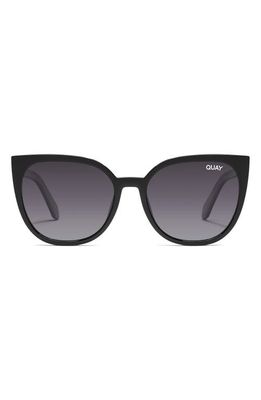 Quay Australia Staycation 50mm Polarized Cat Eye Sunglasses in Black/Smoke Polarized