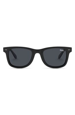 Quay Australia Sun Up 41mm Polarized Square Sunglasses in Black/Smoke Polarized