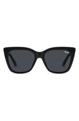 Quay Australia Tag Me 55mm Polarized Cat Eye Sunglasses in Black /Smoke