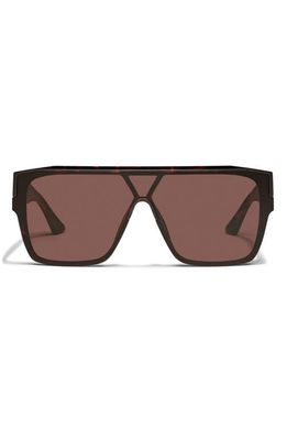 Quay Australia Tempo 55mm Shield Sunglasses in Dark Tortoise /Brown 