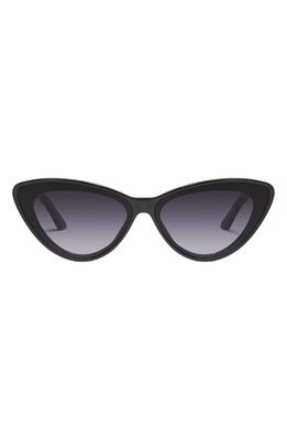 Quay Australia Tempted 46mm Cat Eye Sunglasses in Black/smoke 