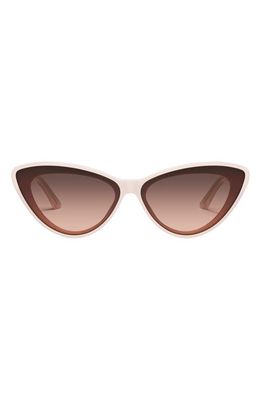 Quay Australia Tempted 46mm Cat Eye Sunglasses in Champagne /Brown Fawn 