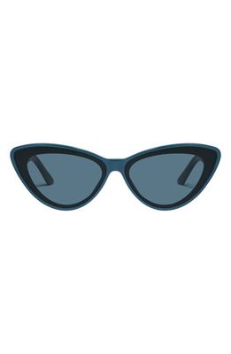 Quay Australia Tempted 46mm Cat Eye Sunglasses in Deep Turquoise 