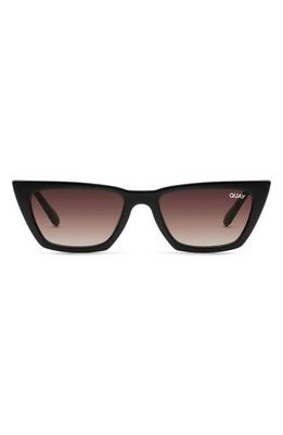 Quay Australia The Kween 41mm Gradient Cat Eye Sunglasses in Black /Brown