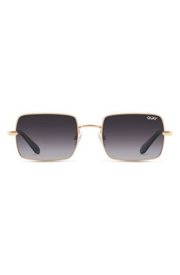 Quay Australia TTYL 41mm Gradient Polarized Square Sunglasses in Gold/Smoke Polarized