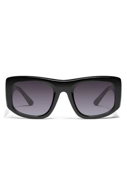 Quay Australia Uniform 53mm Square Sunglasses in Black/Smoke