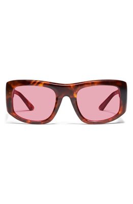 Quay Australia Uniform 53mm Square Sunglasses in Brown Tortoise /Rose