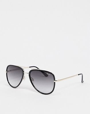Quay Australia unisex all in mini sunglasses in black