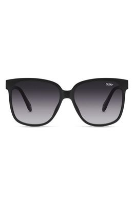 Quay Australia Wide Awake 54mm Gradient Square Sunglasses in Black/Smoke