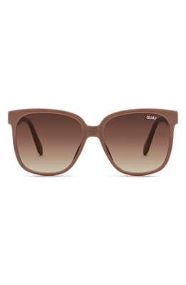 Quay Australia Wide Awake 54mm Gradient Square Sunglasses in Oat/Brown