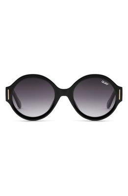 Quay Australia x 'Love Island' Chill Pill 55mm Gradient Round Sunglasses in Black /Smoke