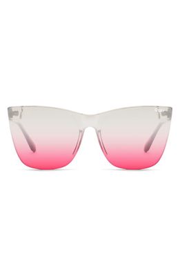 Quay Australia x 'Love Island' Come Thru 57mm Cat Eye Sunglasses in Grey /Silver Pink