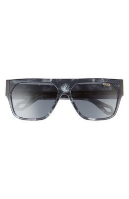 Quay Australia x Saweetie Go Off 146mm Flat Top Polarized Shield Sunglasses in Black Tortoise Polarized
