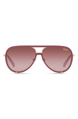 Quay Australia x Saweetie High Profile 51mm Polarized Aviator Sunglasses in Berry/Brown Pink