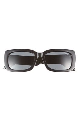 Quay Australia Yada Yada 39mm Polarized Rectangle Sunglasses in Black /Black Polarized