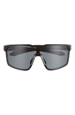 Quay Australia Zero Below 54mm Polarized Shield Sunglasses in Black/Black Polarized