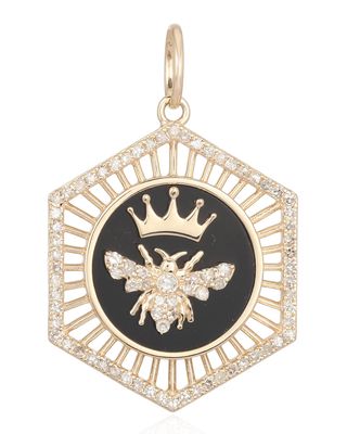 Queen Bee Diamond and Onyx Pendant