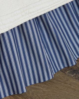 Queen Country Toile Striped Dust Skirt