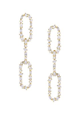 Queen Link 14K-Gold Vermeil & Crystal Drop Earrings