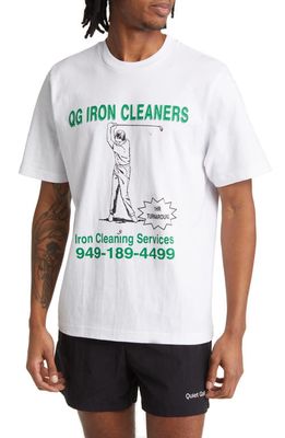 Quiet Golf Cleaners Cotton Graphic T-Shirt in White