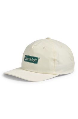 Quiet Golf Club Badge Nylon Golf Hat in Bone