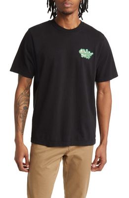 Quiet Golf Green Cotton Graphic T-Shirt in Black