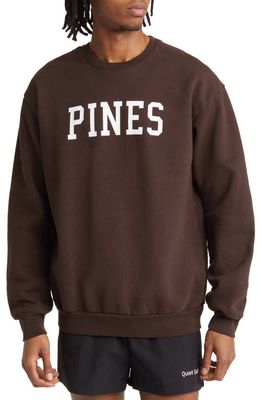 Quiet Golf Pines Cotton Crewneck Sweatshirt in Brown