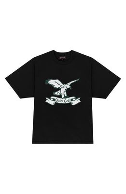 Quiet Golf Society Cotton Graphic T-Shirt in Black