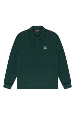 Quiet Golf Society Long Sleeve Polo in Forest